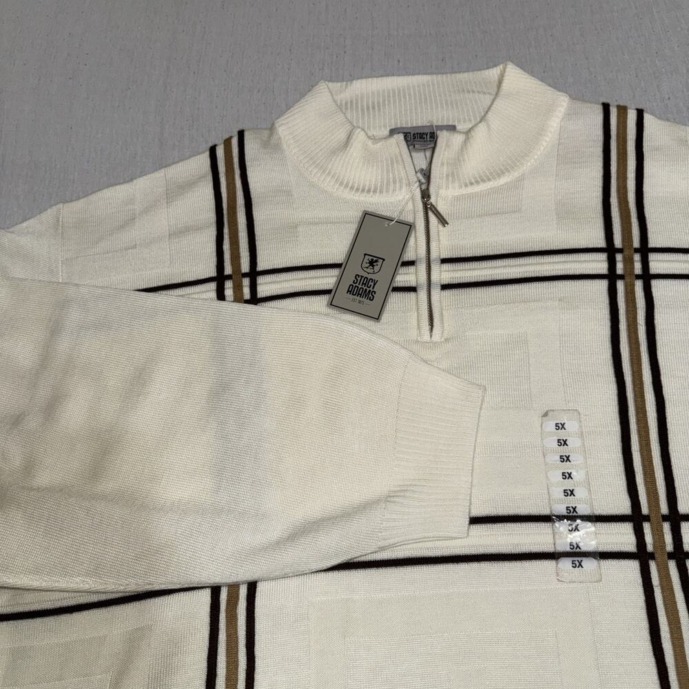 Stacy Adams Men's 1/4 Zip Pullover Knit Sweater Sz 5X NWT